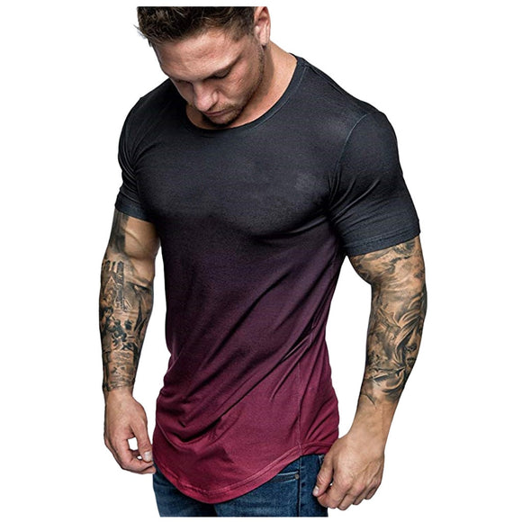 Men's Slim Casual Color Short Sleeve Fitness T Shirt