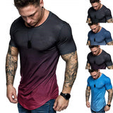 Men's Slim Casual Color Short Sleeve Fitness T Shirt