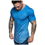 Men's Slim Casual Color Short Sleeve Fitness T Shirt