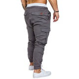 Men's New Joggers Multi-pocket Pants Elastic Waist