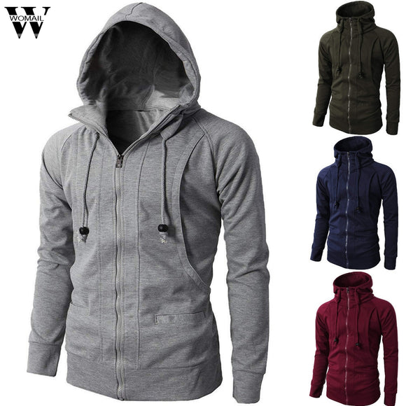 Men's Fashion Long Sleeve Zipper Hoodie