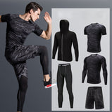 4pcs Men Gym Fitness Training Running Set