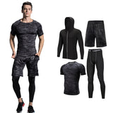 4pcs Men Gym Fitness Training Running Set