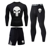 Men's Fitness Skull Running Tights Gym Tracksuit