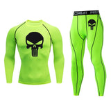 Men's Fitness Skull Running Tights Gym Tracksuit