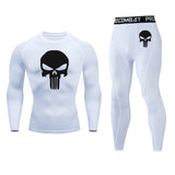 Men's Fitness Skull Running Tights Gym Tracksuit