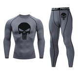 Men's Fitness Skull Running Tights Gym Tracksuit