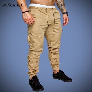 Men's New Joggers Multi-pocket Pants Elastic Waist