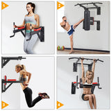 Wall Mount Pull Up Bar Dip Station